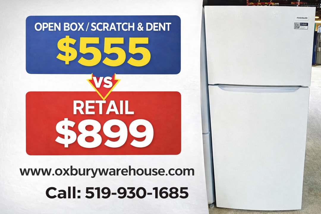 Frigidaire FFHT1814YW Top Freezer Refrigerator, 30 inch Width, 18.2 cu. ft. Capacity, White colour