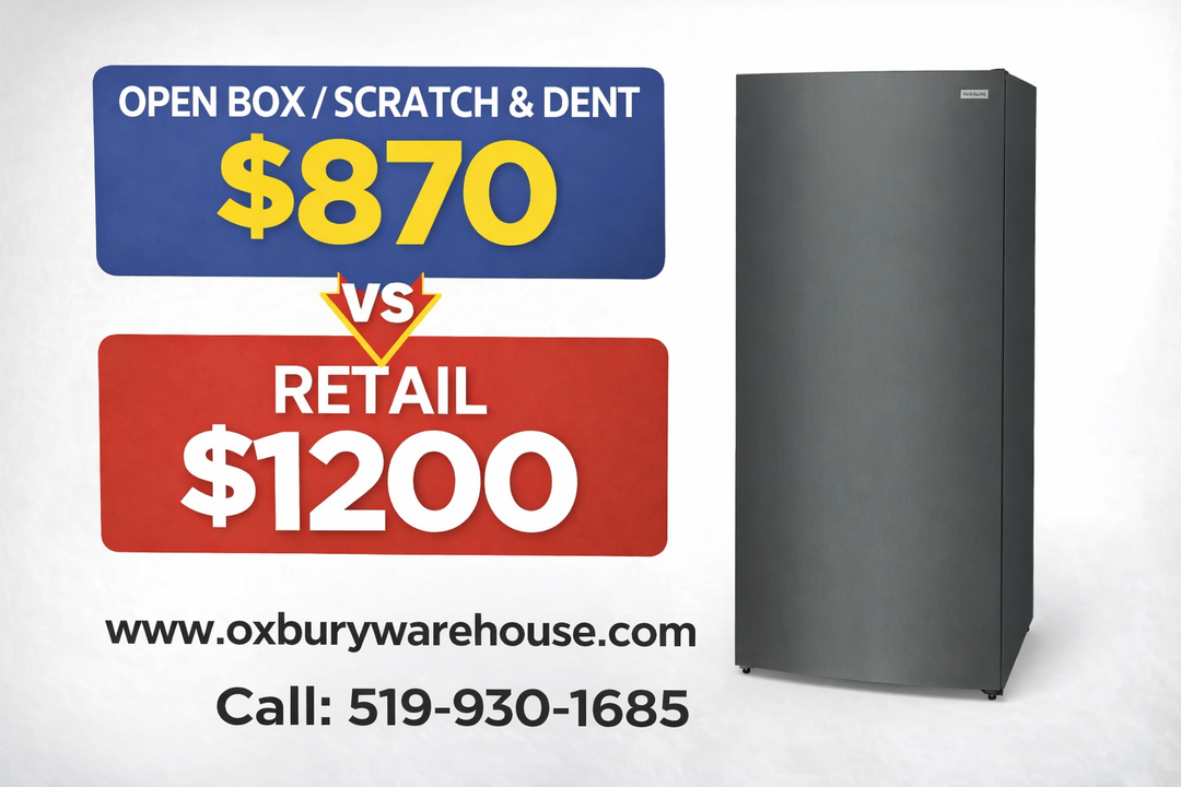 Frigidaire FRUF2020AN Upright Freezer, 33 inch Width, 20 cu. ft. Capacity, Automatic, Reversible Door, Interior Light (Freezer), Carbon colour