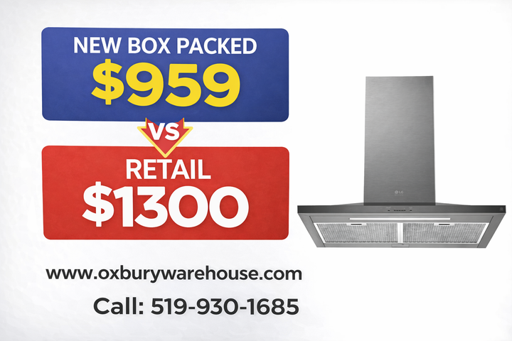 LG Studio LSHD3080ST Range Hood, 30 inch Exterior Width, 600 CFM, LED, Aluminum Mesh Filter