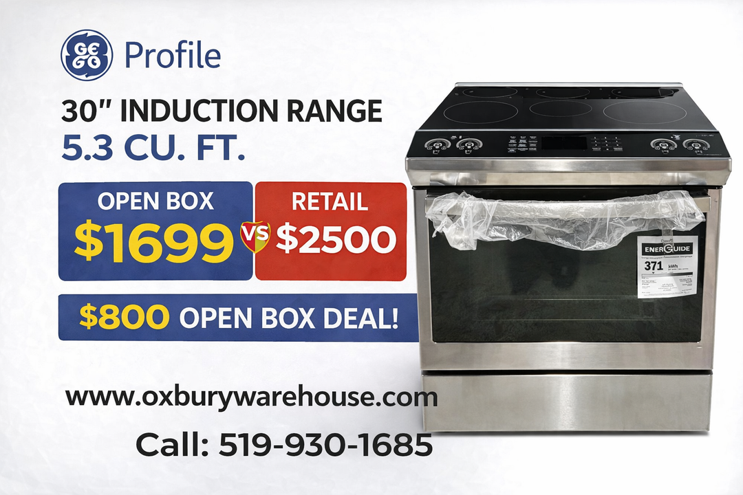 GE Profile PCHS920YMFS Induction Range, 5.3 cu. ft. Capacity, 30 inch Exterior Width, True Convection, 5 Burners, Storage Drawer, Yes, Self Clean, 3,700 W Highest Element, Stainless Steel colour True European Convection