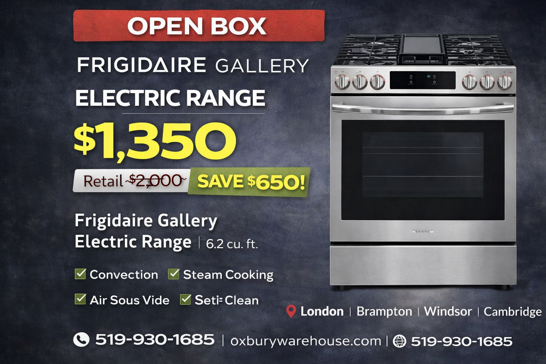 Frigidaire Gallery GCFE306CBF Range, Electric, 30 inch Exterior Width, 5 Burners, 6.2 cu. ft. Capacity, Stainless Steel Steam Cooking,