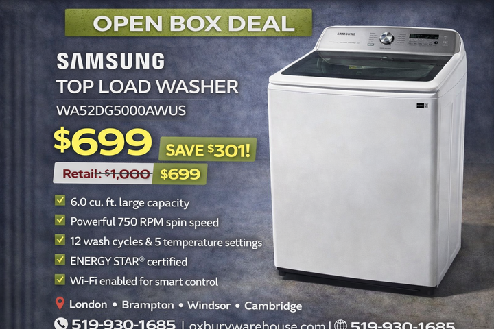 Samsung WA52DG5500AV 5.2 cu ft Top Load Washer with Active WaterJet & Vibration Reduction - Black Stainless