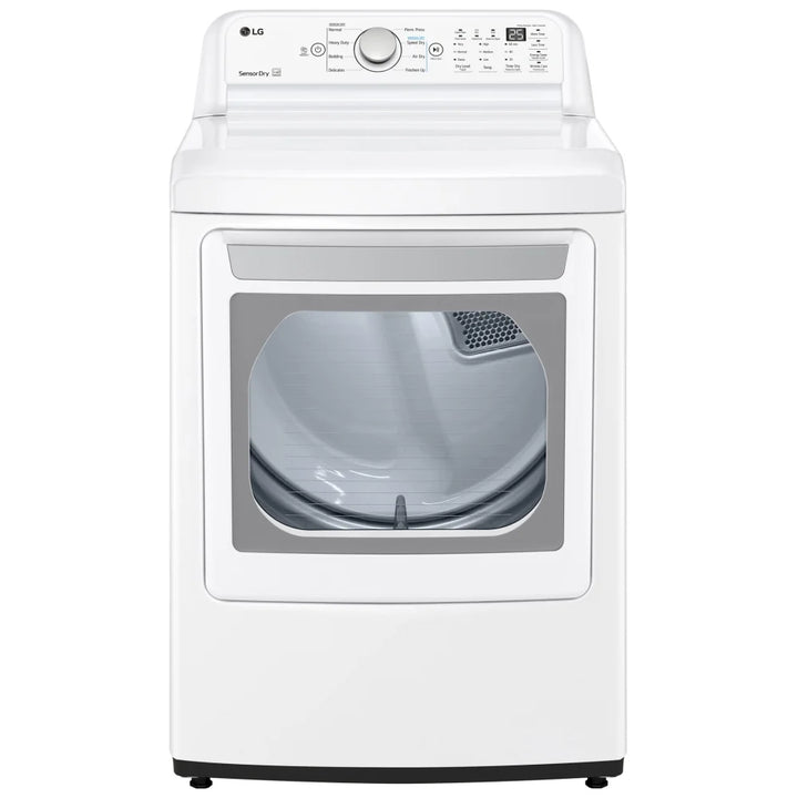LG Dryer, 27" Width, Electric Dryer, 7.3 cu. ft. Capacity, 8 Dry Cycles, 3 Temperature Settings, Steel Drum, White colour