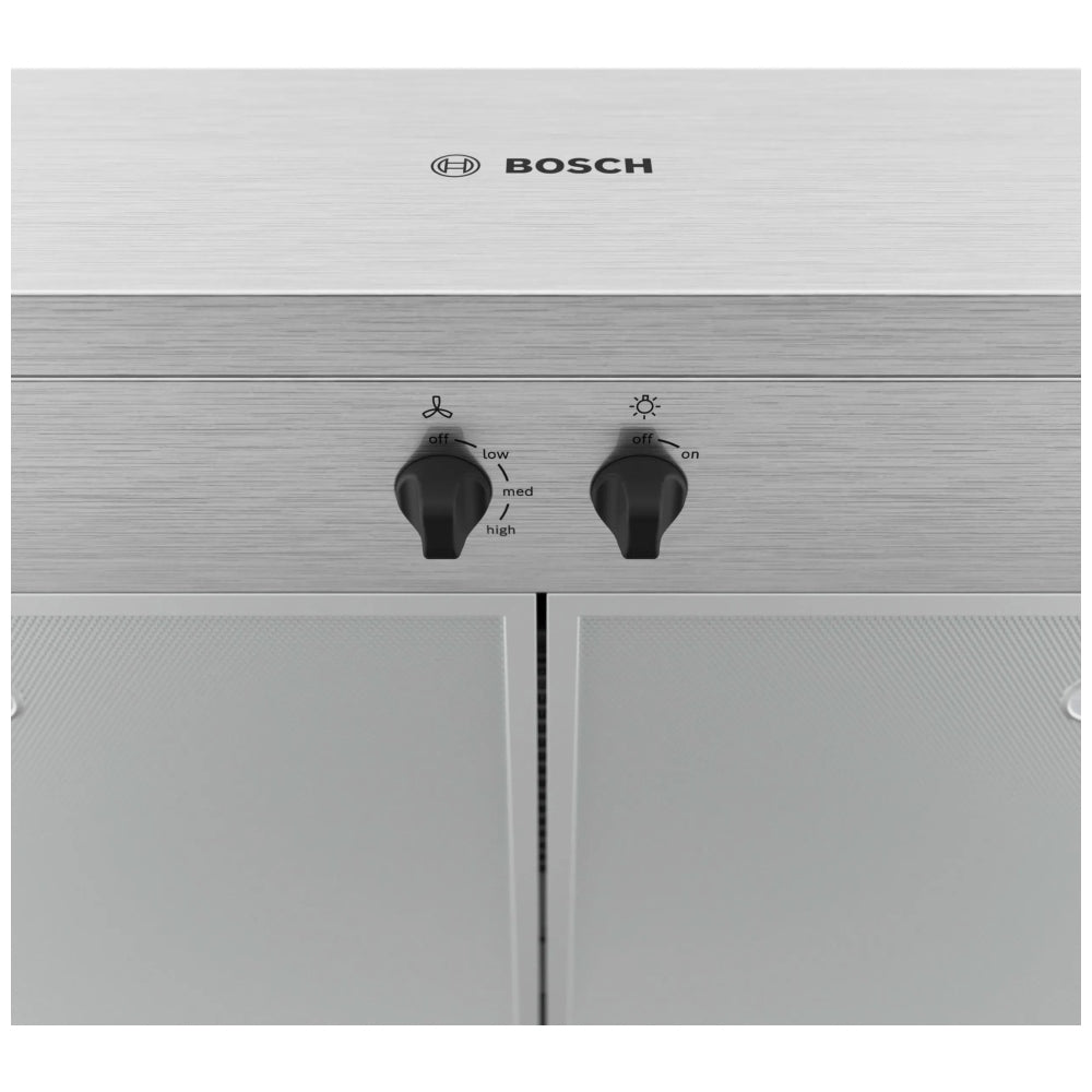Bosch 300 Series DUH30253UC Under-Cabinet Range Hood, 30 inch Width, 300 CFM, 3-Speed, Stainless Steel