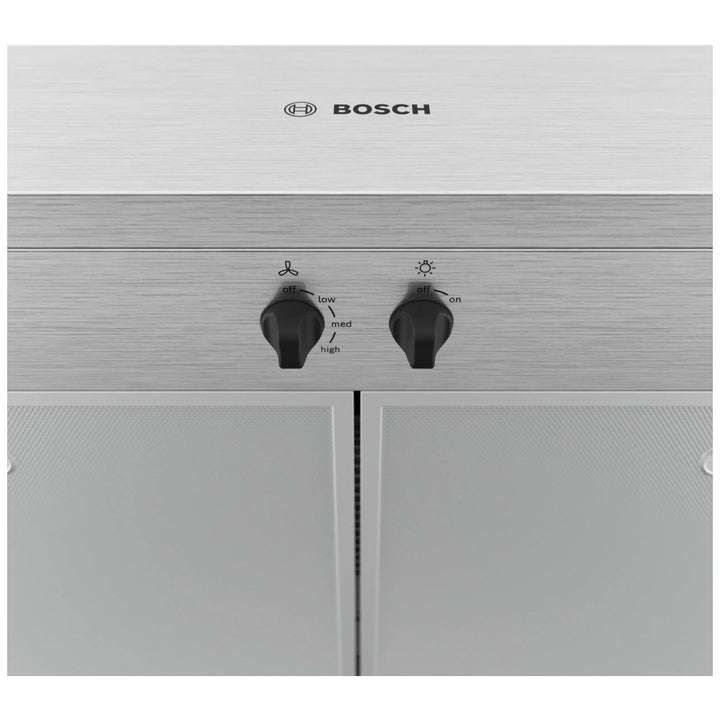 Bosch 300 Series DUH30253UC Under-Cabinet Range Hood, 30 inch Width, 300 CFM, 3-Speed, Stainless Steel