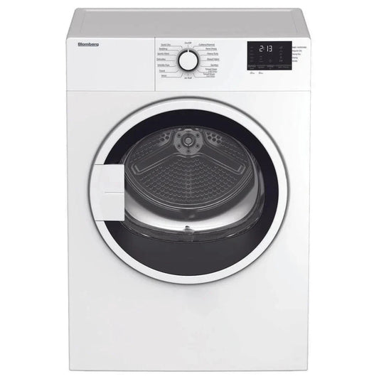 Blomberg DV17600W2 Electric Dryer, 3.7 cu. ft. Dryer Capacity, 4 Temperature Settings, Stackable, Steel Drum, White color Stacking Kit Included