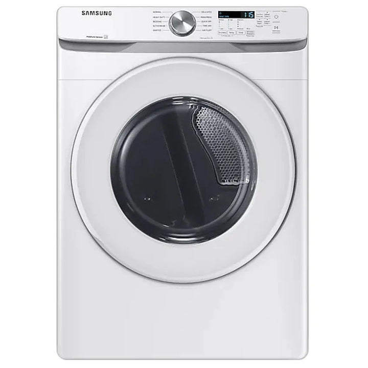 Samsung WF45T6000AW - WF45T6000AW/A5  Electric Dryer, 7.5 cu. ft. Dryer Capacity, 10 Dry Cycles, 5 Temperature Settings, Vented, Stackable, White colour