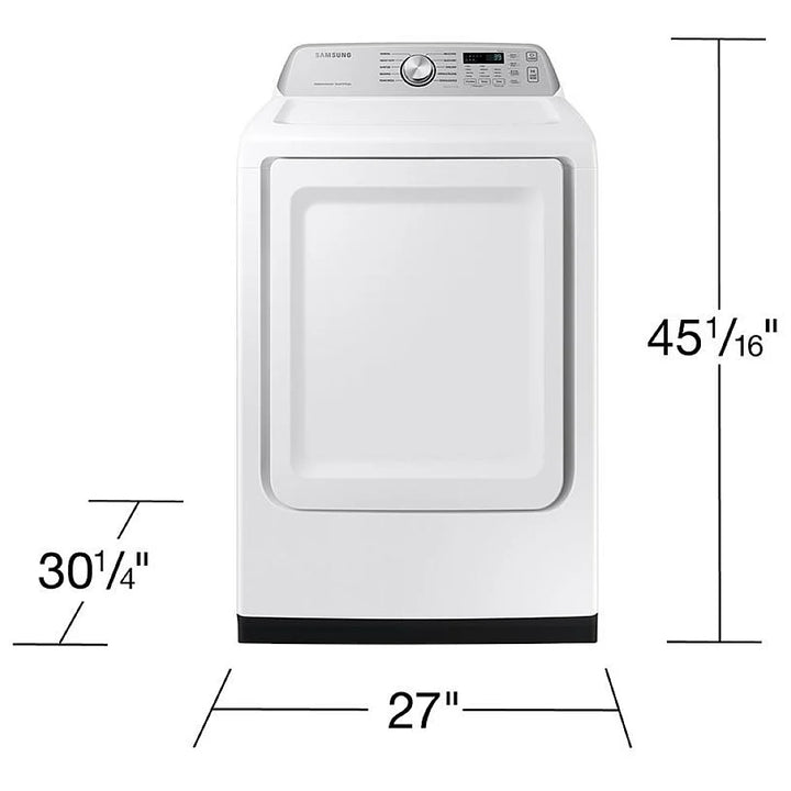 Samsung DVE47CG3500WAC Electric Dryer, 7.4 cu. ft. Dryer Capacity, 10 Dry Cycles, 4 Temperature Settings, Vented, Wifi Enabled, White colour
