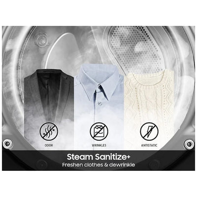 Samsung DVE50BG8300VAC Electric Dryer, 7.5 cu. ft. Dryer Capacity, 12 Dry Cycles, Steam Clean, 5 Temperature Settings, Vented, Stackable, Wifi Enabled, Black colour