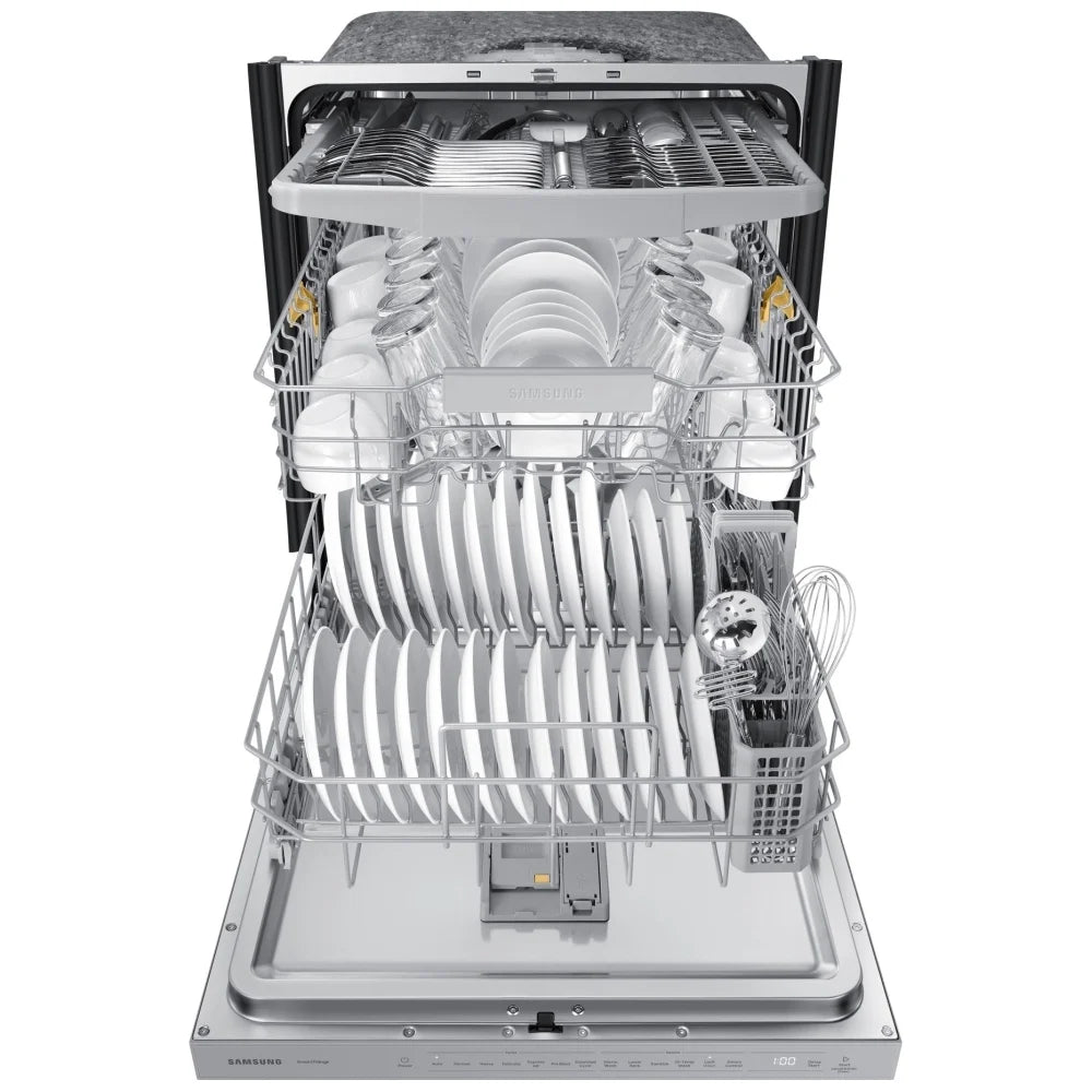 Samsung DW80CG5450SRAA Dishwasher, 24 inch Exterior Width, 45 dB Decibel Level, Fully Integrated, Stainless Interior, 7 Wash Cycles, 15 Capacity (Place Settings), 3 Loading Racks