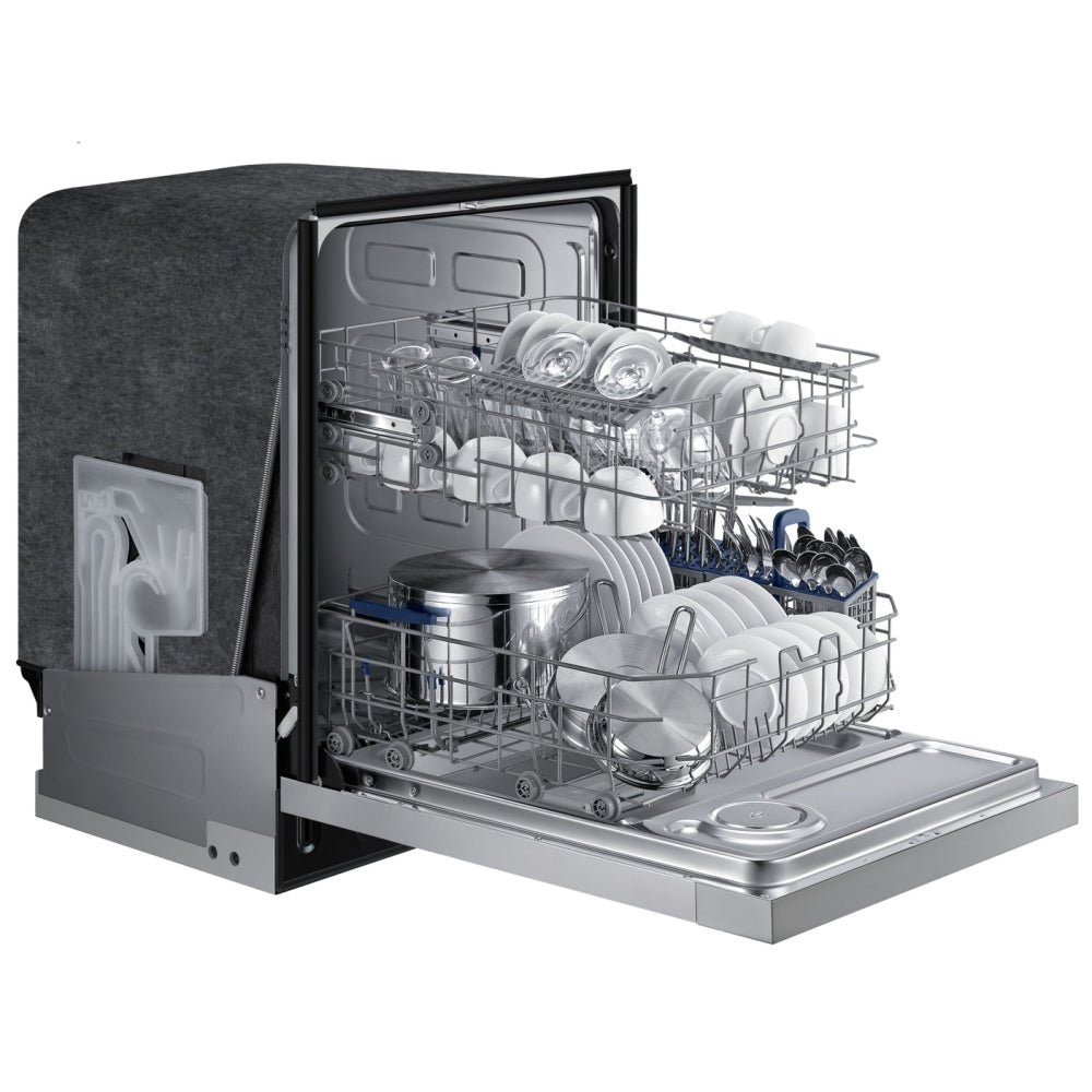 Samsung DW80J3020US - Dishwasher, 24" Exterior Width, 50 dB Decibel Level, Full Console, Stainless Steel (Interior), 4 Wash Cycles, 15 Capacity (Place Settings), Hard Food Disposal, 2 Loading Racks