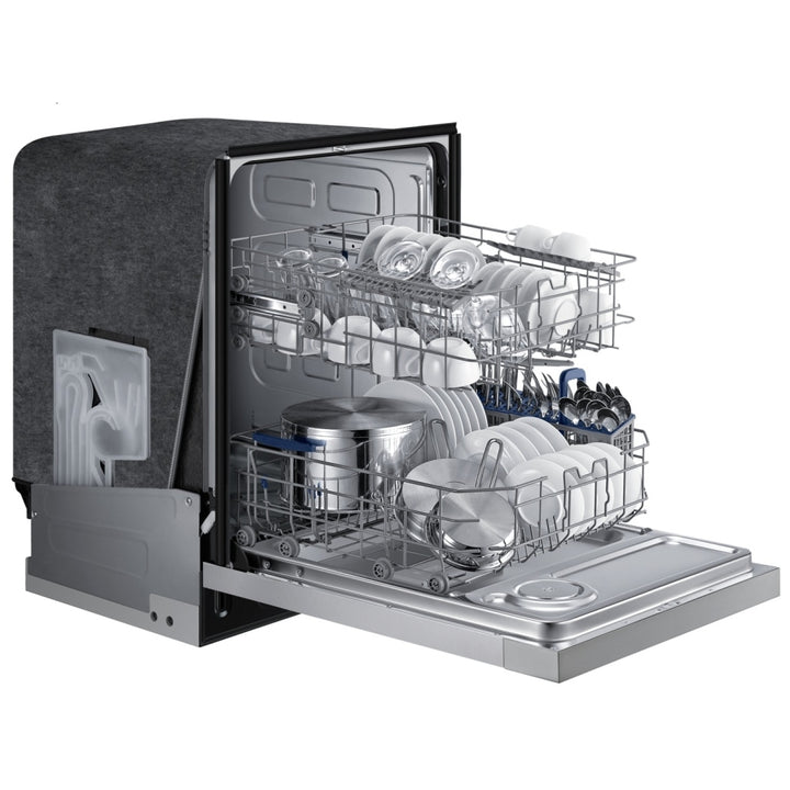 Samsung DW80J3020US - Dishwasher, 24" Exterior Width, 50 dB Decibel Level, Full Console, Stainless Steel (Interior), 4 Wash Cycles, 15 Capacity (Place Settings), Hard Food Disposal, 2 Loading Racks