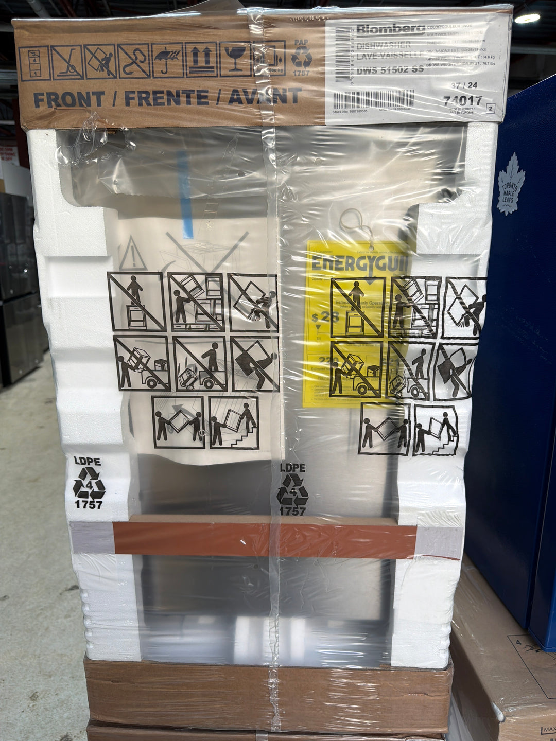 Blomberg DWS51502SS Dishwasher, 18 inch Exterior Width, 48 dB Decibel Level, Fully Integrated, Stainless Steel (Interior), 5 Wash Cycles, 8 Capacity (Place Settings), 2 Loading Racks, Stainless Steel color