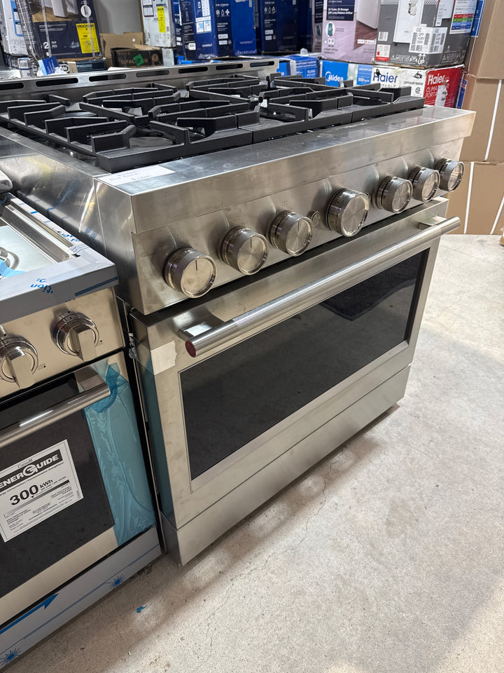 KitchenAid KFGS936SSS Gas Range, 5.1 cu. ft. Capacity, 36 inch Exterior Width, Self Clean, True Convection, 6 Burners, Air Fry, 20,000 BTU Highest Burner, Stainless Steel colour, Even-Heat™