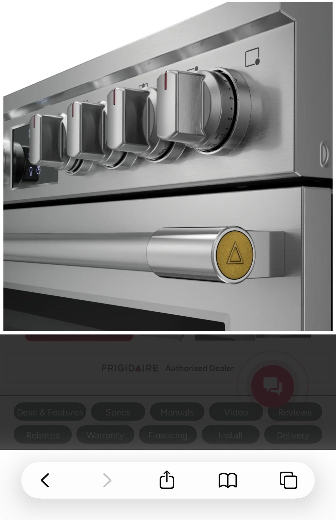 Frigidaire Professional PCFE308CAF Electric Range, 6.2 cu. ft. Capacity, 30 inch Exterior Width, Convection, 5 Burners, Air Fry, Steam & Self Clean