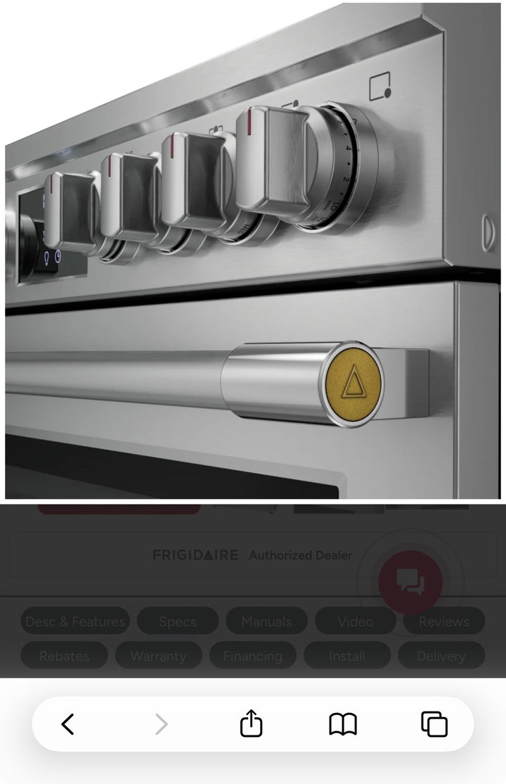 Frigidaire Professional PCFE308CAF Electric Range, 6.2 cu. ft. Capacity, 30 inch Exterior Width, Convection, 5 Burners, Air Fry, Steam & Self Clean