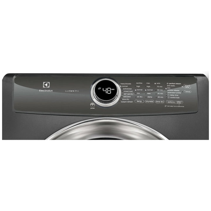 EFMG527UTTI Gas Dryer, 27", 8.0 cu. ft. Capacity, 9 Dry Cycles, 5 Temperature Settings, Perfect Steam™, Luxury-Quiet™ Sound System, Titanium Finish
