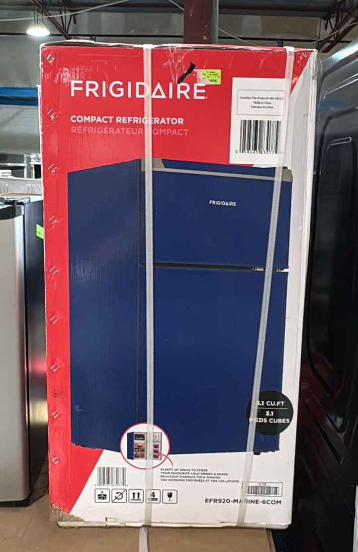 Frigidaire Compact Fridge Freezer Combo, 3.1 cu. ft. Capacity, Small Top Freezer Refrigerator, Mini Fridge, Bar Fridge with Freezer | EFR920-MARINE-6COM