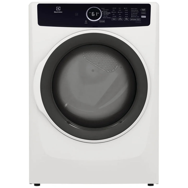 Electrolux ELFE743CAW Dryer, 27 inch Width, Electric, 8.0 cu. ft. Capacity, Steam Clean, 5 Temperature Settings, Stackable, Steel Drum, White colour