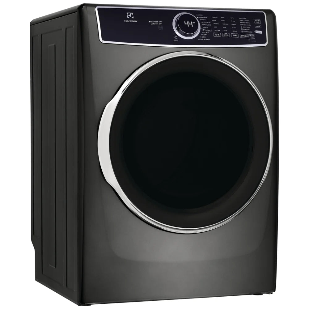 Electrolux ELFE763CAT Electric Dryer, 8 cu. ft. Dryer Capacity, 11 Dry Cycles, Steam Clean, 5 Temperature Settings, Vented, Stackable, Titanium colour
