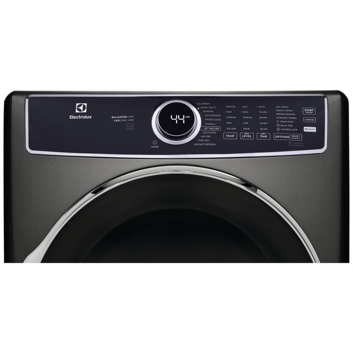 Electrolux ELFE763CAT Electric Dryer, 8 cu. ft. Dryer Capacity, 11 Dry Cycles, Steam Clean, 5 Temperature Settings, Vented, Stackable, Titanium colour