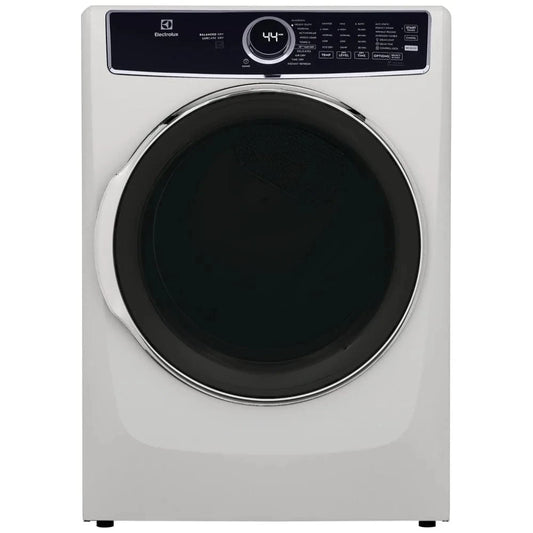 Electrolux ELFE763CBW Electric Dryer, 27 inch Width, Electric, 8.0 cu. ft. Capacity, Steam Clean, 5 Temperature Settings, Stackable, White color