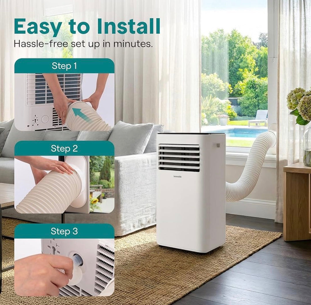 SereneLife SLPAC180W 12,000 BTU Portable Air Conditioner with Remote – White