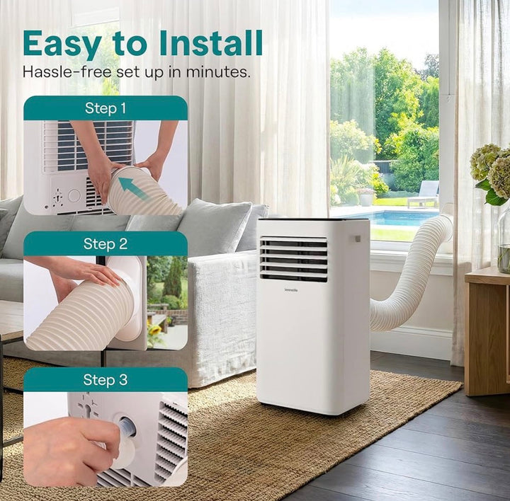 SereneLife SLPAC180W 12,000 BTU Portable Air Conditioner with Remote – White