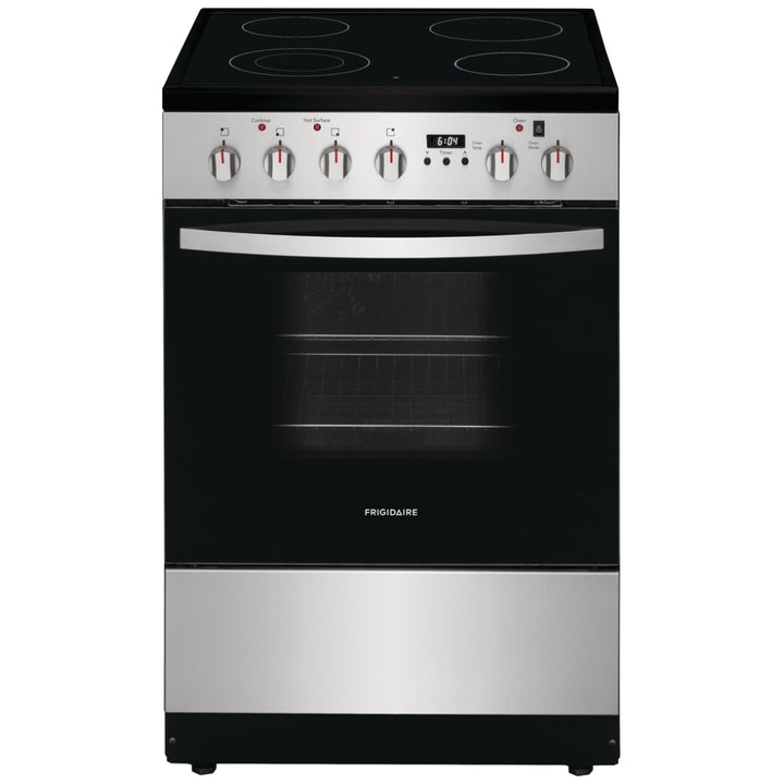 Frigidaire FCFE242CAS Range, 24" Exterior Width, Electric Range, Glass Burners (Electric), Convection, 4 Burners, 1.9 cu. ft. Capacity, Storage Drawer, 1 Ovens, 1800W, Front Controls, Stainless Steel colour