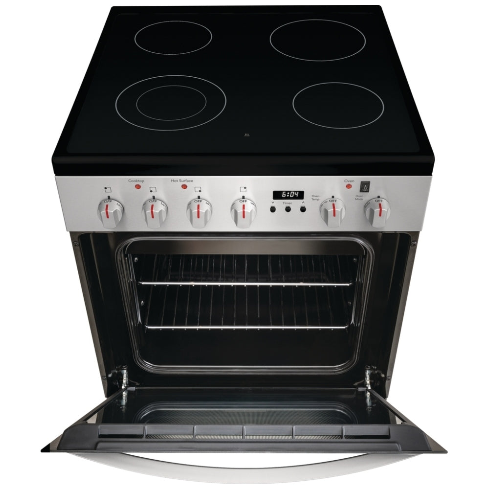 Frigidaire FCFE242CAS Range, 24" Exterior Width, Electric Range, Glass Burners (Electric), Convection, 4 Burners, 1.9 cu. ft. Capacity, Storage Drawer, 1 Ovens, 1800W, Front Controls, Stainless Steel colour