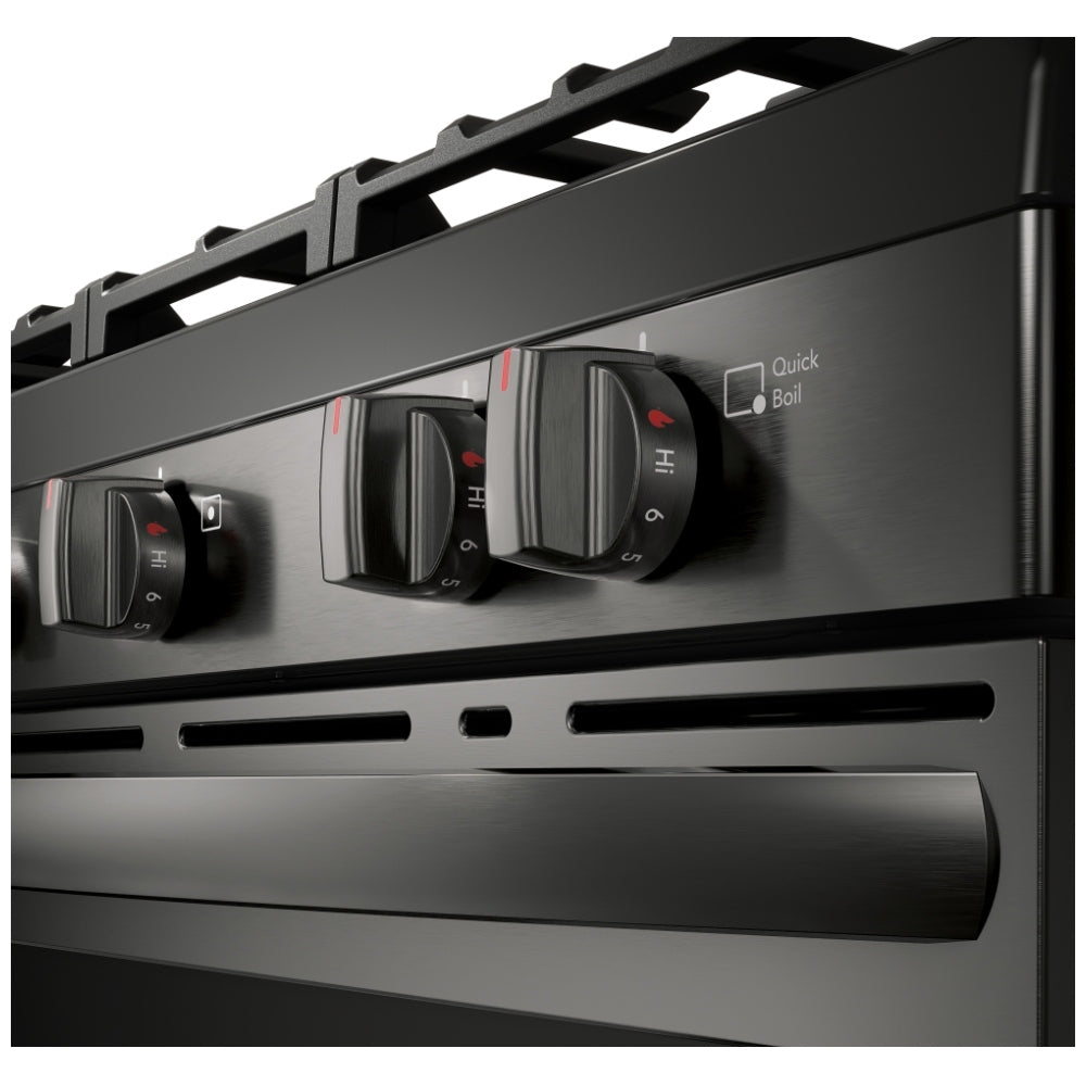 Frigidaire FCRG3083AD Gas Range, 5.1 cu. ft. Capacity, 30 inch Exterior Width, Self Clean, Convection, 5 Burners, Storage Drawer, Air Fry, 18,000 BTU Highest Burner, Black Stainless Steel color (Copy)