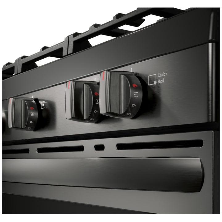 Frigidaire FCRG3083AD Gas Range, 5.1 cu. ft. Capacity, 30 inch Exterior Width, Self Clean, Convection, 5 Burners, Storage Drawer, Air Fry, 18,000 BTU Highest Burner, Black Stainless Steel color (Copy)