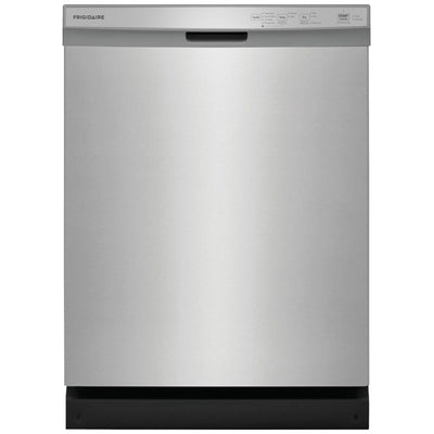 Frigidaire FDPC4314AS Dishwasher, 24 inch Exterior Width, 54 dB Decibel Level, Full Console, Plastic Interior, 4 Wash Cycles, 14 Capacity (Place Settings), Hard Food Disposal, 2 Loading Racks, Stainless Steel colour