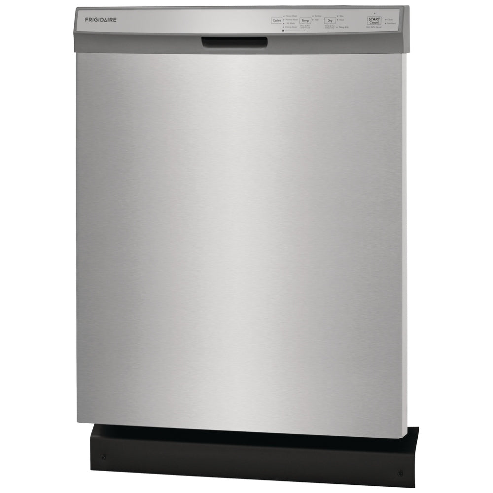 Frigidaire FDPC4314AS Dishwasher, 24 inch Exterior Width, 54 dB Decibel Level, Full Console, Plastic Interior, 4 Wash Cycles, 14 Capacity (Place Settings), Hard Food Disposal, 2 Loading Racks, Stainless Steel colour