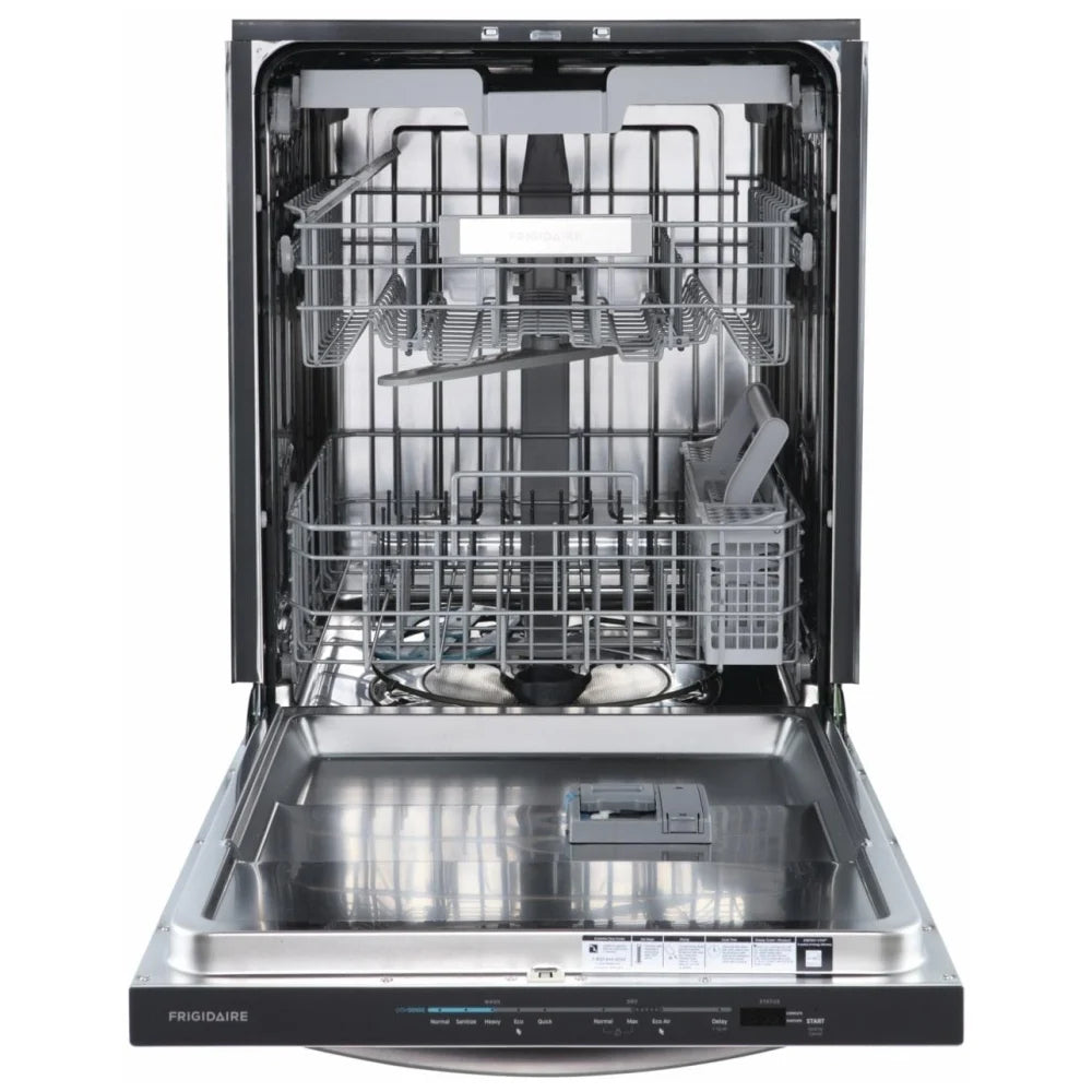 Frigidaire FDSH4502BF Dishwasher, 24 inch Exterior Width, 49 dB Decibel Level, Fully Integrated, Stainless Steel (Interior), 5 Wash Cycles, 14 Capacity 3 Loading Racks, Stainless Steel color
