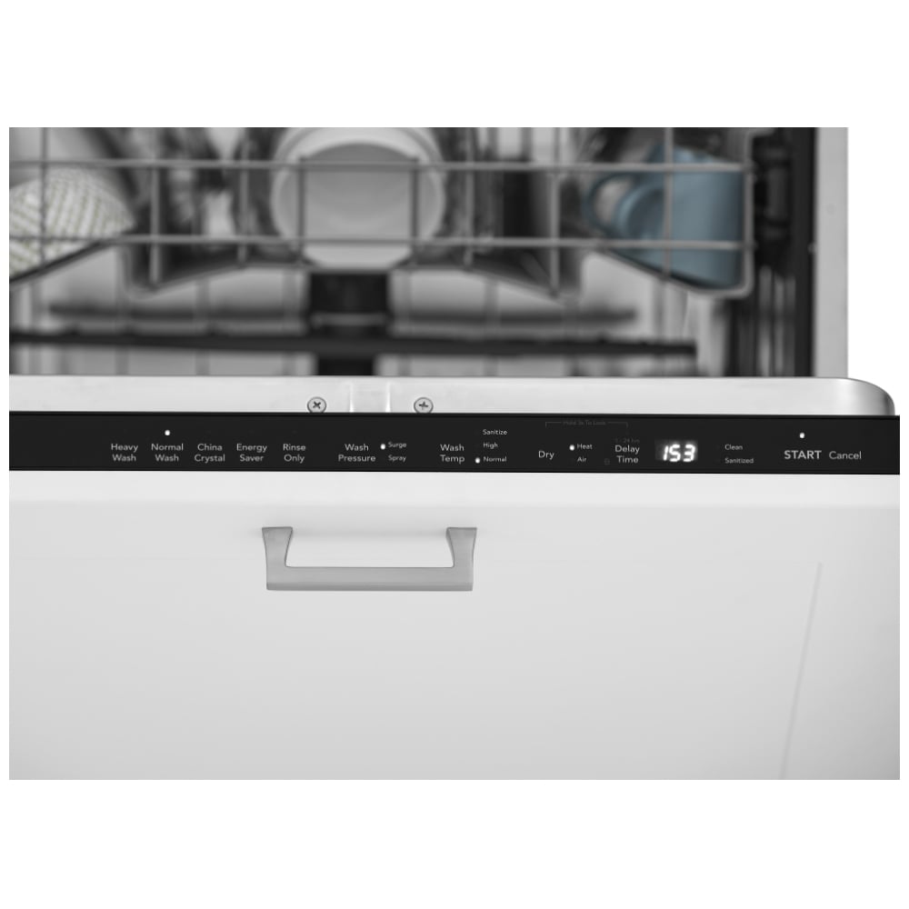 Frigidaire FDSR4501AP Dishwasher, 24 inch Exterior Width, 49 dB Decibel Level, Fully Integrated, Stainless Steel (Interior), Custom Panel Ready, 5 Wash Cycles, 14 Capacity (Place Settings), Hard Food Disposal, 3 Loading Racks, Panel Ready