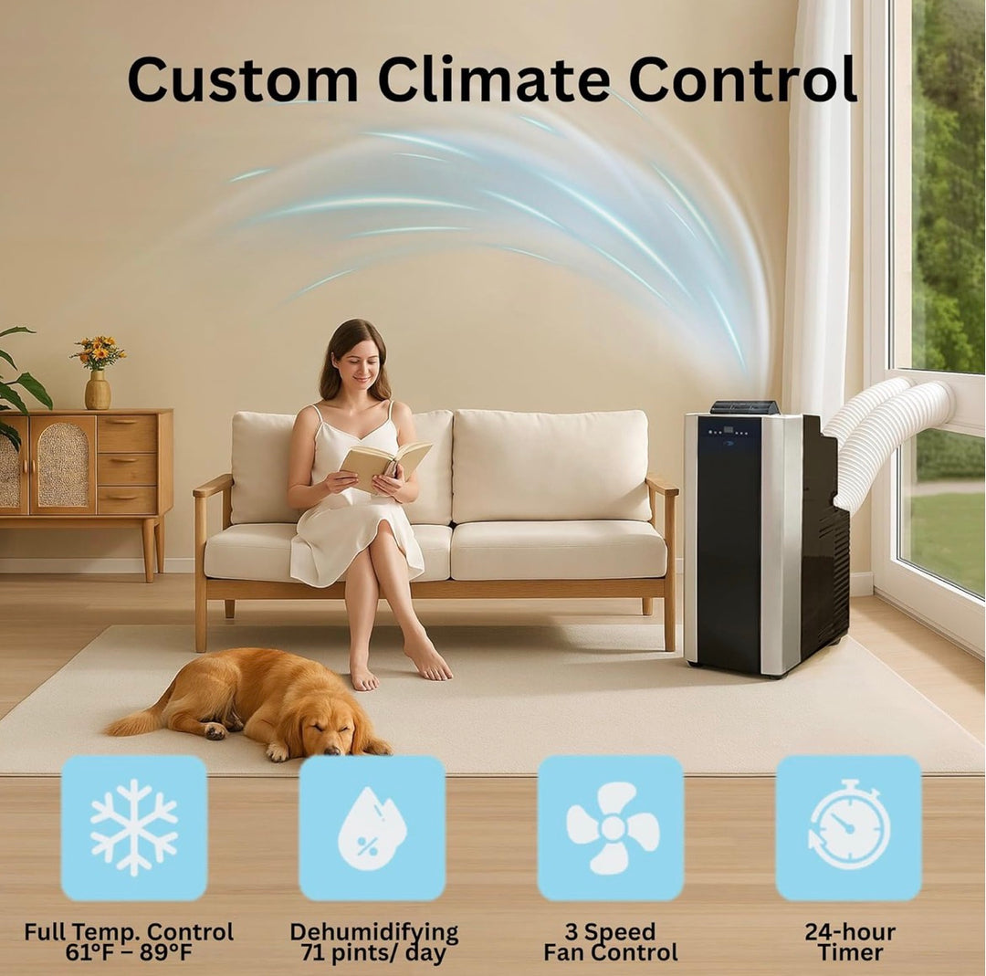 Whynter 14,000 BTU Dual Hose Portable Air Conditioner with Storage bag (ARC-14S)