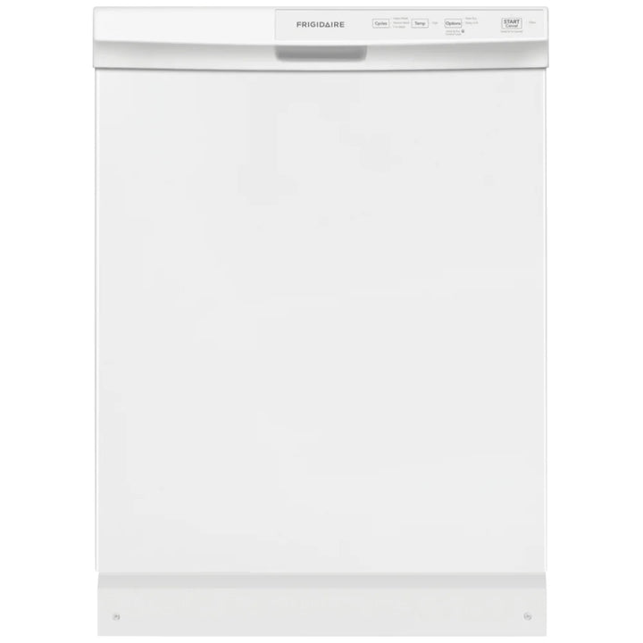 Frigidaire FFCD2413UW Dishwasher, 24 inch Exterior Width, 55 dB Decibel Level, Full Console, Plastic Interior, 3 Wash Cycles, 14 Capacity (Place Settings), Hard Food Disposal, 2 Loading Racks, White colour