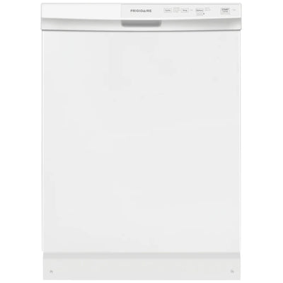 Frigidaire FFCD2413UW Dishwasher, 24 inch Exterior Width, 55 dB Decibel Level, Full Console, Plastic Interior, 3 Wash Cycles, 14 Capacity (Place Settings), Hard Food Disposal, 2 Loading Racks, White colour