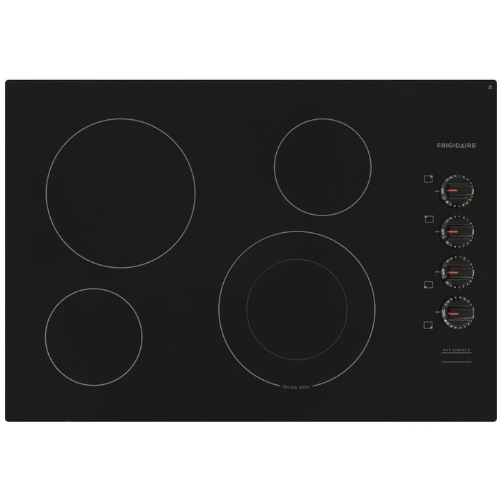 Frigidaire FFEC3025UB Cooktop, 30 inch Exterior Width, Electric, 4 Burners, Black colour