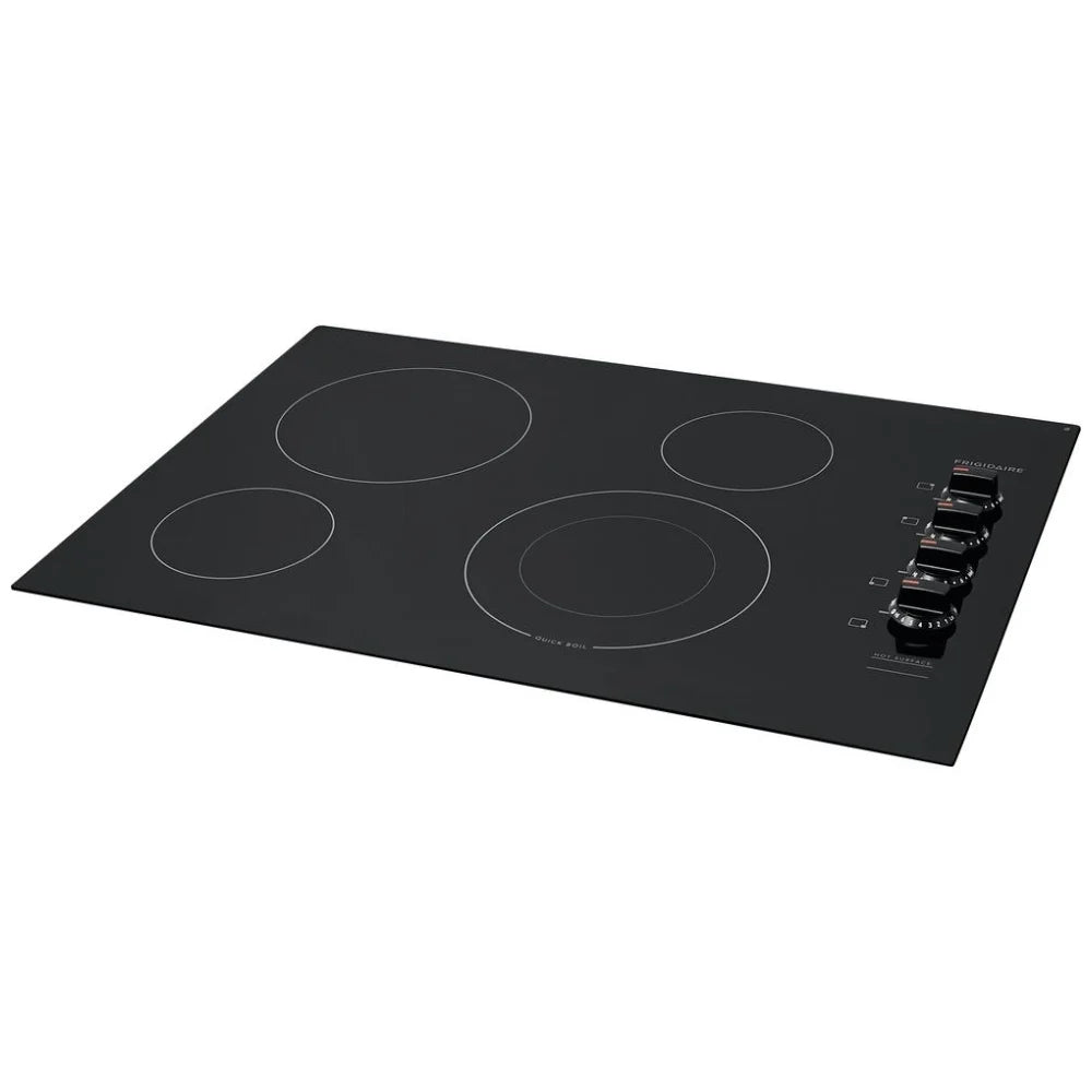 Frigidaire FFEC3025UB Cooktop, 30 inch Exterior Width, Electric, 4 Burners, Black colour