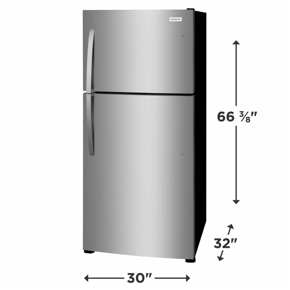 Frigidaire FFHT2022AS Top Freezer Refrigerator, 30 inch Width, 20 cu. ft. Capacity, ENERGY STAR Certified, Stainless Steel colour