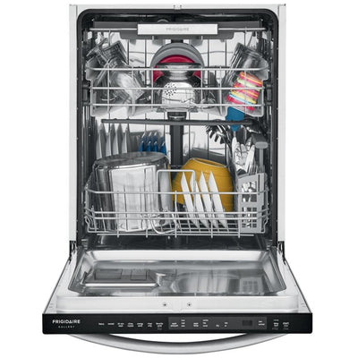 Frigidaire Gallery FGID2479SF Dishwasher, 24 inch Exterior Width, 49 dB Decibel Level, Fully Integrated, Stainless Interior, 7 Wash Cycles, 14 Capacity (Place Settings), 3 Loading Racks, Stainless Steel colour