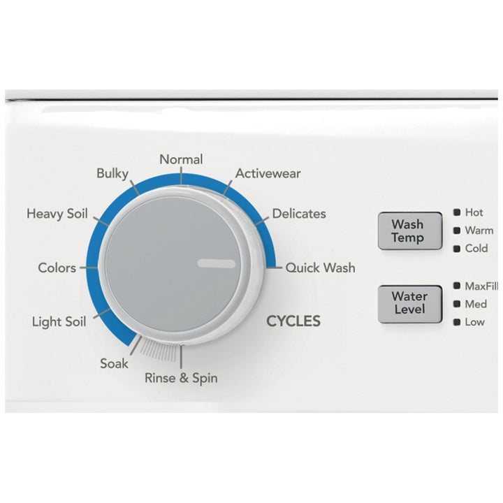 Frigidaire FLCE752CAW Laundry Center, Contains Agitator, White colour Washer: 4.5 cu. ft. Capacity, 27 inch Width, 10 Wash Cycles, 850 RPM Spin Speed