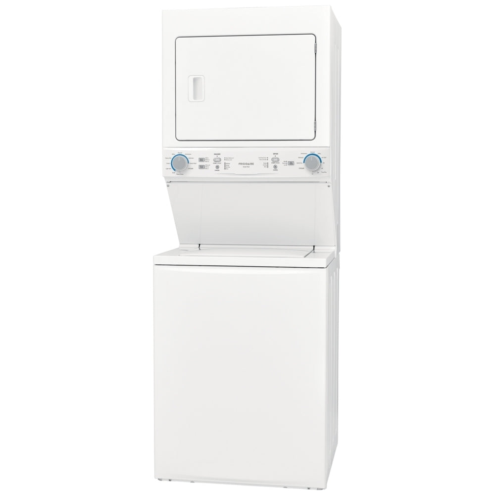 Frigidaire FLCE752CAW Laundry Center, Contains Agitator, White colour Washer: 4.5 cu. ft. Capacity, 27 inch Width, 10 Wash Cycles, 850 RPM Spin Speed