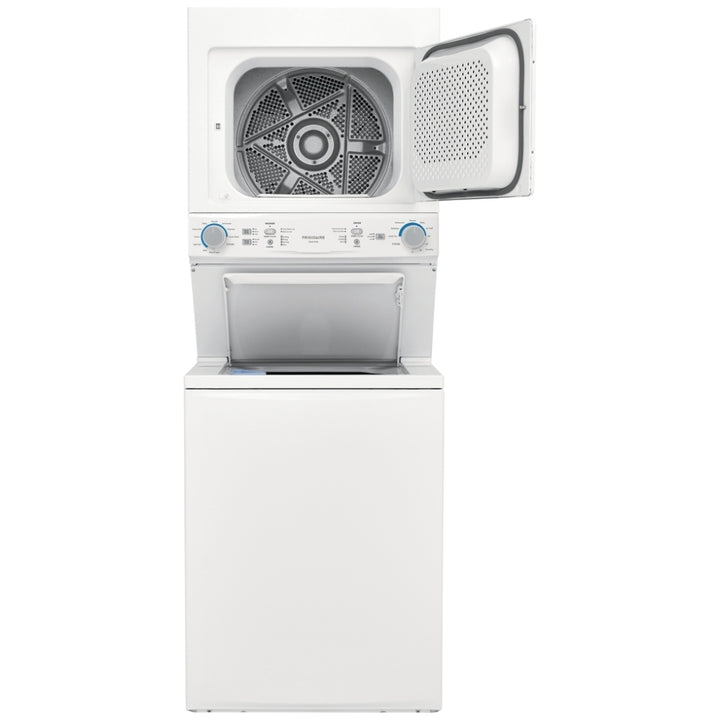 Frigidaire FLCE752CAW Laundry Center, Contains Agitator, White colour Washer: 4.5 cu. ft. Capacity, 27 inch Width, 10 Wash Cycles, 850 RPM Spin Speed