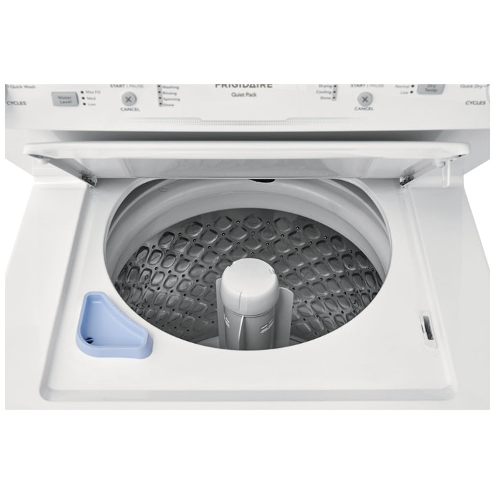 Frigidaire FLCE752CAW Laundry Center, Contains Agitator, White colour Washer: 4.5 cu. ft. Capacity, 27 inch Width, 10 Wash Cycles, 850 RPM Spin Speed