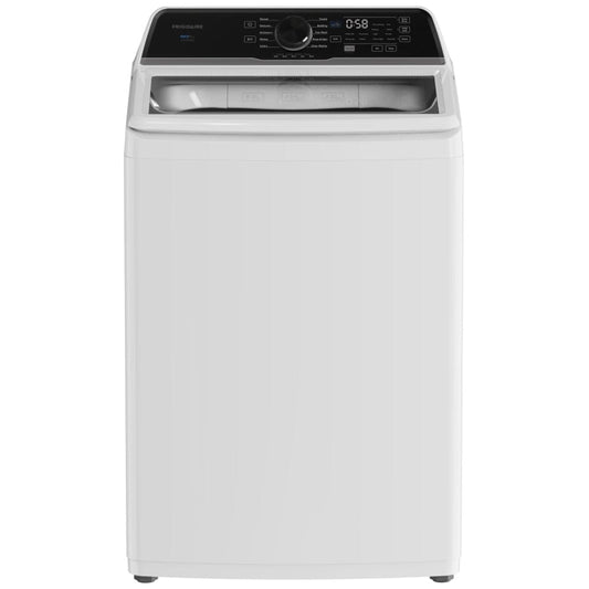 Frigidaire FLVW7523BW Top Load Washer, ENERGY STAR Certified, 5.1 cu. ft. Washer Capacity, 10 Wash Cycles, 5 Temperature Settings, 710 RPM Washer Spin Speed, Agitator, White color No Delay Start Function
