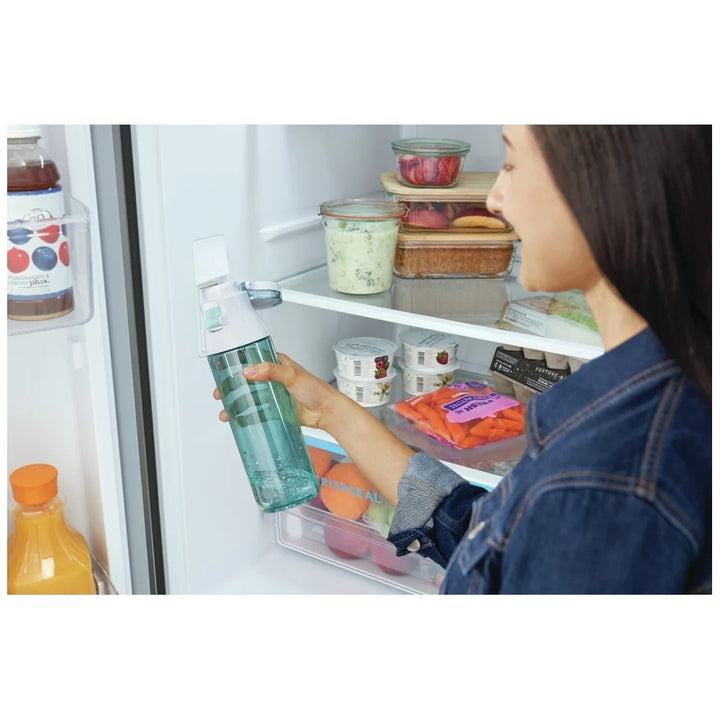 Frigidaire FRFG2033AV Counter Depth French Door Refrigerator, 33 inch Width, 19.6 cu. ft. Capacity, Counter Depth, Water Dispenser (Interior), Ice Dispenser (Freezer Located), ENERGY STAR Certified, Stainless Look colour, CrispSeal® Plus Crispers