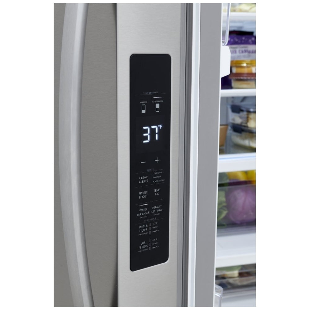 Frigidaire FRFN2813AF French Door Refrigerator, 36 inch Width, 28.8 cu. ft. Capacity, Water Dispenser (Interior), Ice Dispenser (Freezer Located), ENERGY STAR Certified, Stainless Steel colour